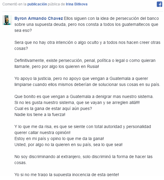 Comentario Byron Armando Chavez